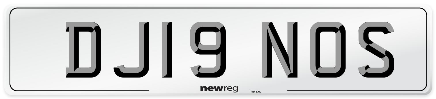 DJ19 NOS Number Plate from New Reg